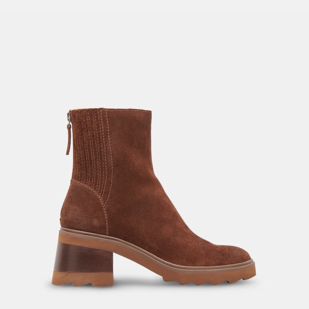 NWT, Dolce Vita, Martey H2O, Lug Sole, Waterproof, Color Cocoa, Suede, Size 8.5